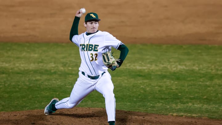 Alex Markus delivers a pitch during the William & Mary baseball game against Central Connecticut. Alex Markus delivers a pitch during the William & Mary baseball game against Central Connecticut.