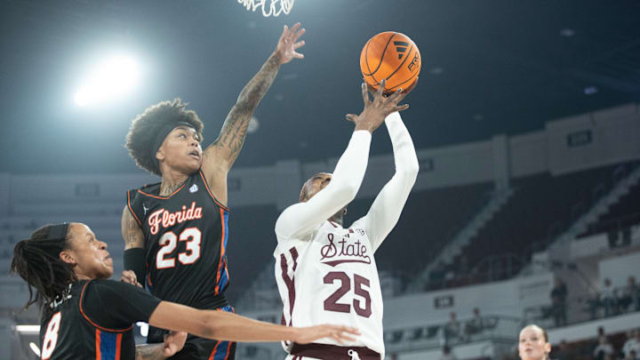 Mississippi State forward Favour Nwaedozi puts up a shot during Thursday night's game against Florida. 