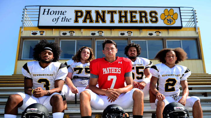 Cam Rising (pictured in red), the former University of Utah standout QB, is coming back to Newbury Park High where he graduated from in 2018, to be the offensive coordinator. Cam Rising (pictured in red), the former University of Utah standout QB, is coming back to Newbury Park High where he graduated from in 2018, to be the offensive coordinator.