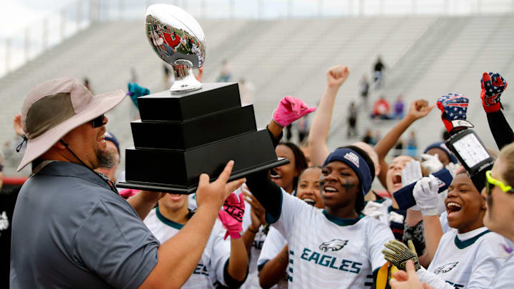 The Eagles flag football team won the Big 33 championship last year by beating the Steelers team. Rosters were announced for the Commanders, Eagles, Ravens and Steelers teams on Tuesday for this year's addition of the game Tuesday, March 31.