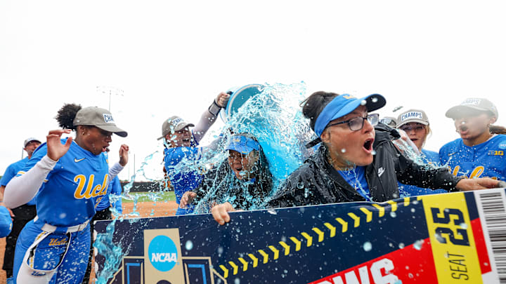 UCLA softball coach Lisa Fernandez recently tried to her best gymnastics impression that left several laughing hysterically. UCLA softball coach Lisa Fernandez recently tried to her best gymnastics impression that left several laughing hysterically.