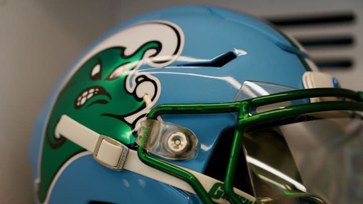 Teal Tulane Green Wave Helmet