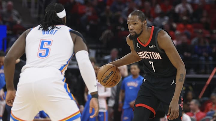 Kevin Durant and the Rockets are road underdogs in Oklahoma City.