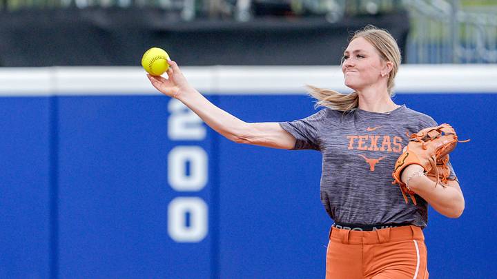 run drills as the Texas softball team practices at Devon Park ahead of the Women’s College World Series in Oklahoma City, on Wednesday, May 27, 2026. run drills as the Texas softball team practices at Devon Park ahead of the Women’s College World Series in Oklahoma City, on Wednesday, May 27, 2026.