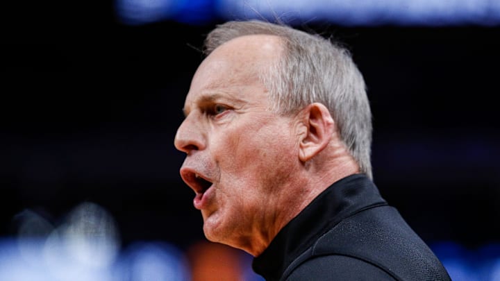 Tennessee head coach Rick Barnes reacts to a play against Creighton during the second half of the Tennessee head coach Rick Barnes reacts to a play against Creighton during the second half of the