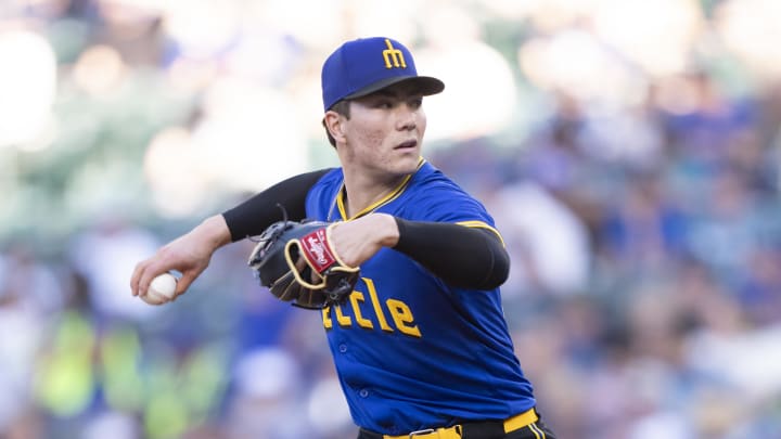 Seattle Mariners starter Bryan Woo (22) delivers a pitch against the Oakland Athletics in May at T-Mobile Park.