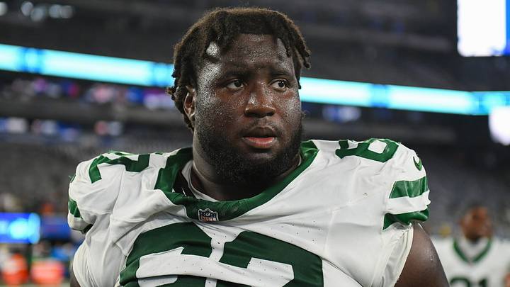 New York Jets defensive tackle Fatorma Mulbah (62) following a preseason game against the New York Giants at MetLife Stadium in 2025. New York Jets defensive tackle Fatorma Mulbah (62) following a preseason game against the New York Giants at MetLife Stadium in 2025.
