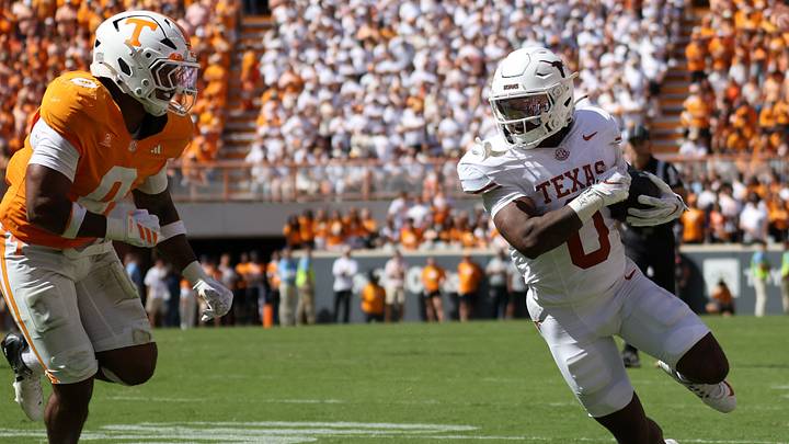 Texas Longhorns running back Raleek Brown runs. Mandatory Credit: Randy Sartin-Imagn Images Texas Longhorns running back Raleek Brown runs. Mandatory Credit: Randy Sartin-Imagn Images