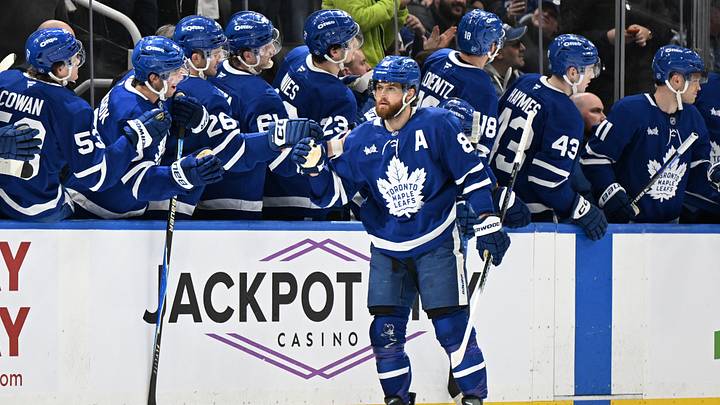 Apr 11, 2026; Toronto, Ontario, CAN; Toronto Maple Leafs forward William Nylander (88) celebrates with teammates after scoring against the Florida Panthers in the second period at Scotiabank Arena. Mandatory Credit: Dan Hamilton-Imagn Images Apr 11, 2026; Toronto, Ontario, CAN; Toronto Maple Leafs forward William Nylander (88) celebrates with teammates after scoring against the Florida Panthers in the second period at Scotiabank Arena. Mandatory Credit: Dan Hamilton-Imagn Images