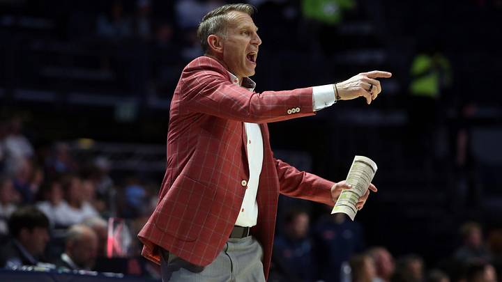 Feb 11, 2026; Oxford, Mississippi, USA; Alabama Crimson Tide head coach Nate Oats reacts during the second half against the Mississippi Rebels at The Sandy and John Black Pavilion at Ole Miss. Mandatory Credit: Petre Thomas-Imagn Images Feb 11, 2026; Oxford, Mississippi, USA; Alabama Crimson Tide head coach Nate Oats reacts during the second half against the Mississippi Rebels at The Sandy and John Black Pavilion at Ole Miss. Mandatory Credit: Petre Thomas-Imagn Images