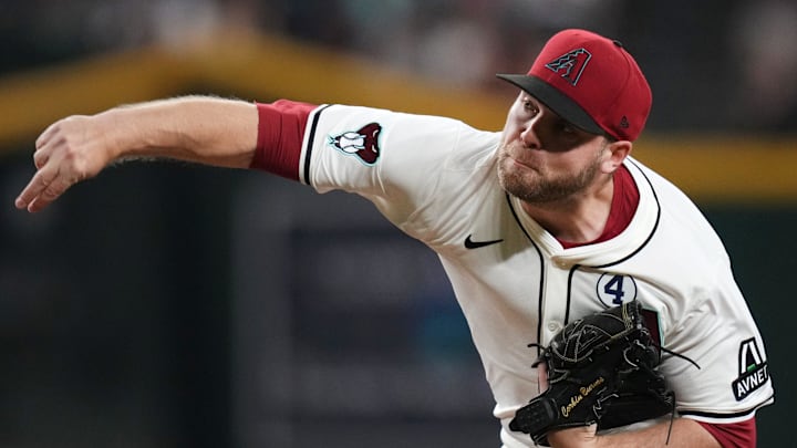 Arizona Diamondbacks' Corbin Burnes pitches in a game.