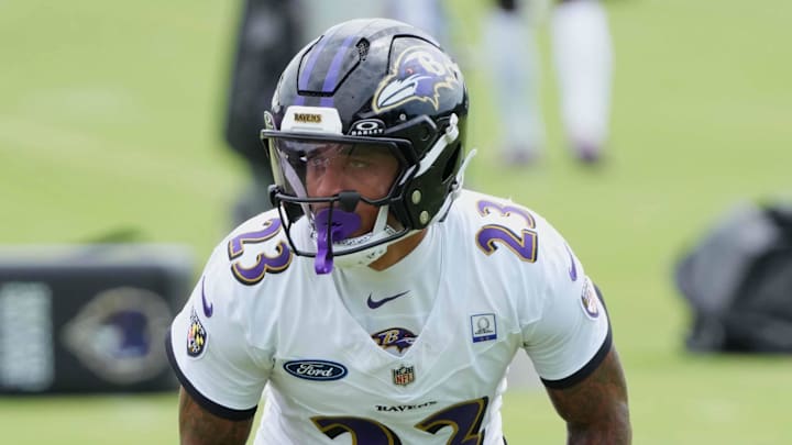 Baltimore Ravens cornerback Jaire Alexander runs drills during training camp. Mandatory Credit: Mitch Stringer-Imagn Images Baltimore Ravens cornerback Jaire Alexander runs drills during training camp. Mandatory Credit: Mitch Stringer-Imagn Images