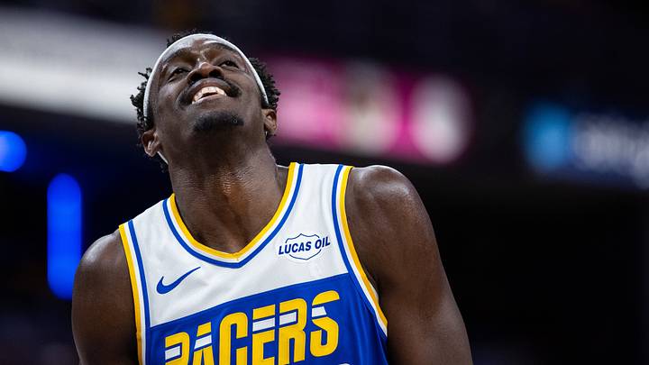 Mar 29, 2026; Indianapolis, Indiana, USA;  Indiana Pacers forward Pascal Siakam (43) in the second half against the Miami Heat at Gainbridge Fieldhouse. Mandatory Credit: Trevor Ruszkowski-Imagn Images