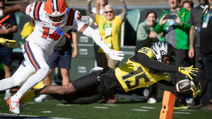 Tez Johnson is in training camp with the Tampa Bay Bucs, but freshman wide receiver Dakorien Moore has shifty skills to do Tez Johnson things. He's the No. 1-rated freshman in EA Sports College Football 26.