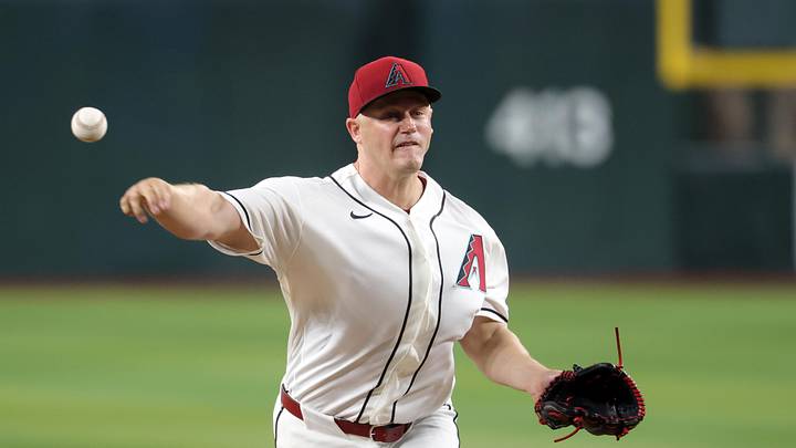 Jun 15, 2026; Phoenix, Arizona, USA; Arizona Diamondbacks pitcher Paul Sewald against the Los Angeles Angels at Chase Field. Mandatory Credit: Mark J. Rebilas-Imagn Images