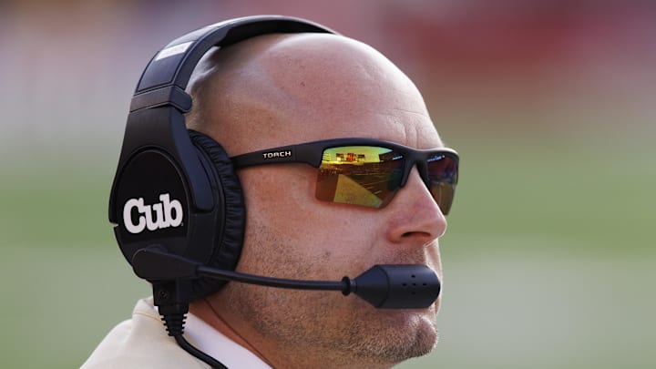Nov 26, 2022; Madison, Wisconsin, USA; Minnesota Golden Gophers head coach P.J. Fleck looks on during the first quarter against the Wisconsin Badgers at Camp Randall Stadium. Mandatory Credit: Jeff Hanisch-Imagn Images Nov 26, 2022; Madison, Wisconsin, USA; Minnesota Golden Gophers head coach P.J. Fleck looks on during the first quarter against the Wisconsin Badgers at Camp Randall Stadium. Mandatory Credit: Jeff Hanisch-Imagn Images