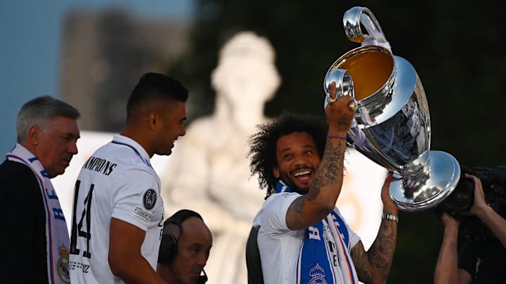 El Real Madrid celebra la victoria en Champions
