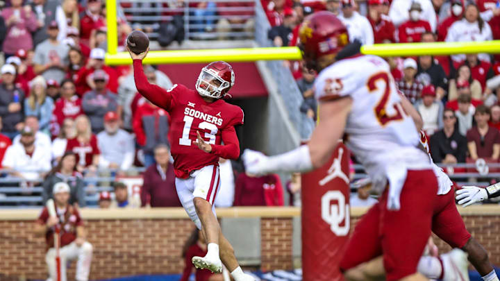 Nov 20, 2021; Norman, Oklahoma, USA; Caleb Williams, USC football