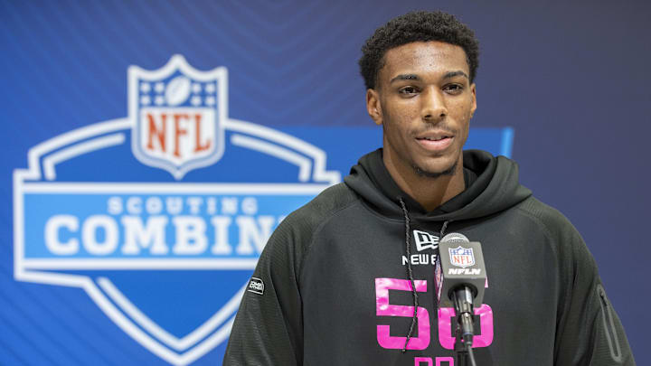 Cal safety Craig Woodson during Thursday's session wih the media