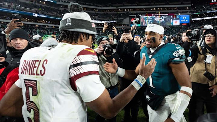 Jalen Hurts and Jayden Daniels