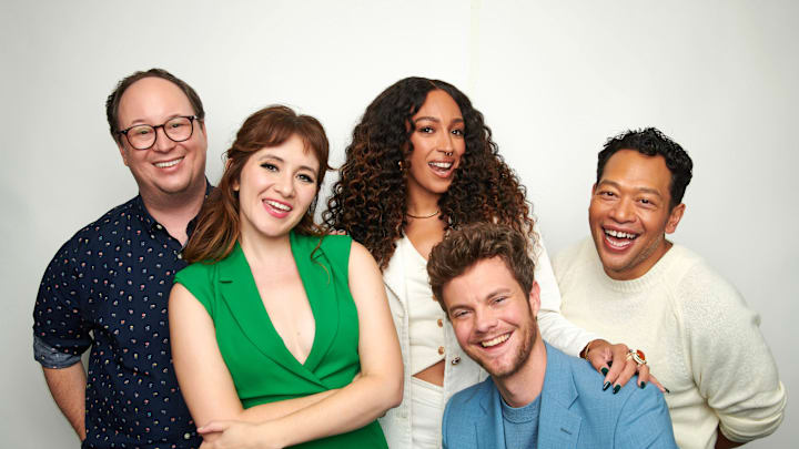 The main voice cast of Star Trek: Lower Decks, along with series creator, Mike McMahan, at New York Comic-Con Portrait Studio, TV Guide/TVInsider.com. October 2024