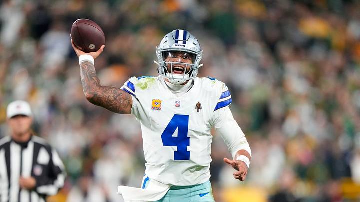 Oct 18, 2026; Green Bay, Wisconsin, USA; Dallas Cowboys quarterback Dak Prescott (4) during the game against the Green Bay Packers at Lambeau Field. Mandatory Credit: Jeff Hanisch-Imagn Images Oct 18, 2026; Green Bay, Wisconsin, USA; Dallas Cowboys quarterback Dak Prescott (4) during the game against the Green Bay Packers at Lambeau Field. Mandatory Credit: Jeff Hanisch-Imagn Images