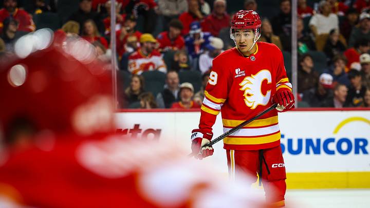 Zayne Parekh of the Calgary Flames