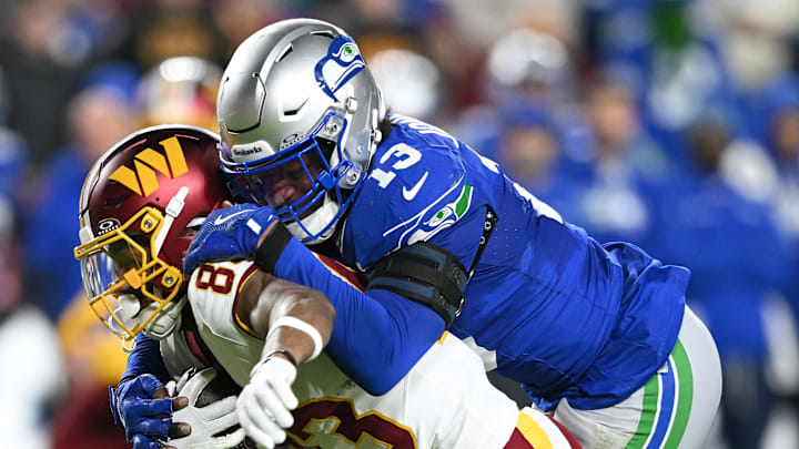 Ernest Jones IV of the Seattle Seahawks Ernest Jones IV of the Seattle Seahawks