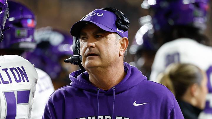 Oct 17, 2026; Waco, Texas, USA; TCU Horned Frogs head coach Sonny Dykes during a timeout against the Baylor Bears during the second half at McLane Stadium. Mandatory Credit: Chris Jones-Imagn Images Oct 17, 2026; Waco, Texas, USA; TCU Horned Frogs head coach Sonny Dykes during a timeout against the Baylor Bears during the second half at McLane Stadium. Mandatory Credit: Chris Jones-Imagn Images