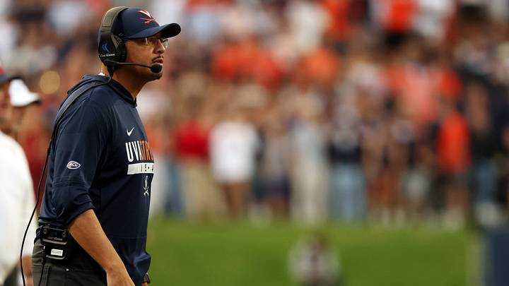 Sep 26, 2026; Charlottesville, Virginia, USA; Virginia Cavaliers head coach Tony Elliott looks on from the sidelines against the Delaware Blue Hens during the first half at Scott Stadium. Mandatory Credit: Geoff Burke-Imagn Images Sep 26, 2026; Charlottesville, Virginia, USA; Virginia Cavaliers head coach Tony Elliott looks on from the sidelines against the Delaware Blue Hens during the first half at Scott Stadium. Mandatory Credit: Geoff Burke-Imagn Images