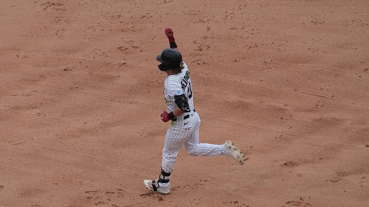 Jun 14, 2026; Chicago, Illinois, USA; Chicago White Sox second baseman Chase Meidroth (10) runs the bases after hitting a two-run home run against the Los Angeles Dodgers during the sixth inning at Rate Field. Mandatory Credit: David Banks-Imagn Images