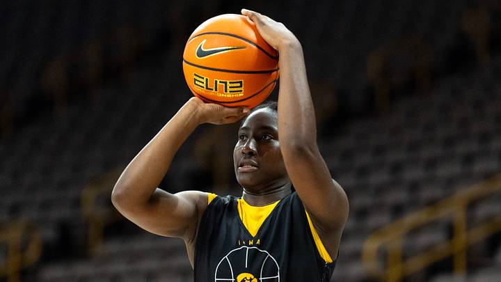 Iowa guard Dani Carnegie shoots the ball during practice July 7, 2026 at Carver-Hawkeye Arena in Iowa City, Iowa. Iowa guard Dani Carnegie shoots the ball during practice July 7, 2026 at Carver-Hawkeye Arena in Iowa City, Iowa.