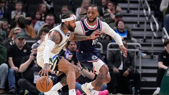 Mar 29, 2026; Milwaukee, Wisconsin, USA; Milwaukee Bucks guard Gary Trent Jr. (5) drives against LA Clippers guard Darius Garland (10) in the first half at Fiserv Forum. Mandatory Credit: Michael McLoone-Imagn Images Mar 29, 2026; Milwaukee, Wisconsin, USA; Milwaukee Bucks guard Gary Trent Jr. (5) drives against LA Clippers guard Darius Garland (10) in the first half at Fiserv Forum. Mandatory Credit: Michael McLoone-Imagn Images
