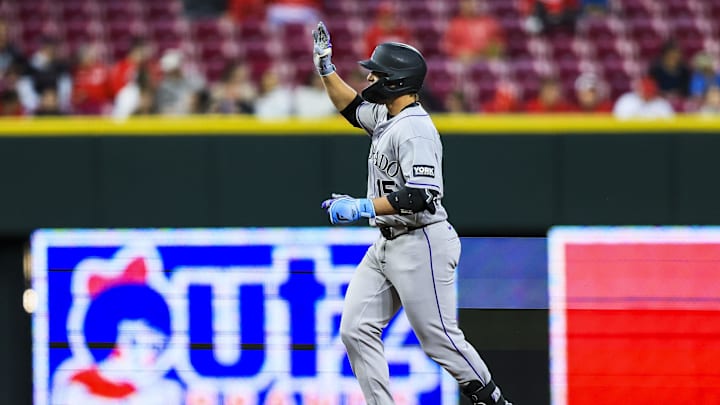 Colorado Rockies designated hitter Hunter Goodman.