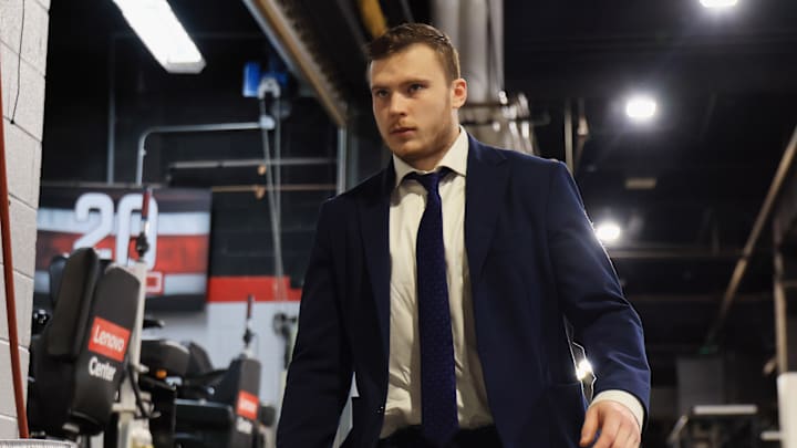 Carolina Hurricanes defender Alexander Nikishin has learned valuable lessons from veterans in his short time with the team.