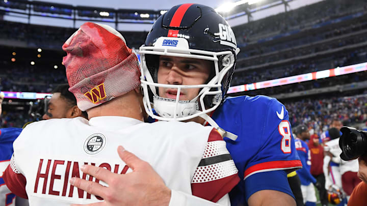 Washington Commanders quarterback Taylor Heinicke and New York Giants quarterback Daniel Jones match up against each other in back-to-back weeks.