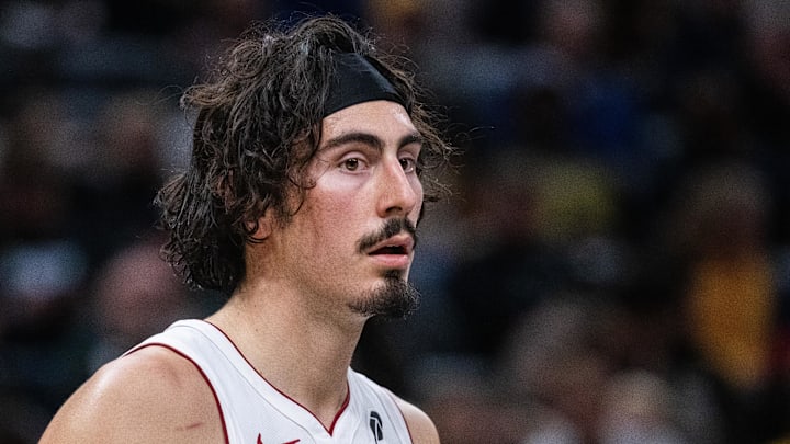 Nov 15, 2024; Indianapolis, Indiana, USA; Miami Heat guard Jaime Jaquez Jr. (11) in the second half against the Indiana Pacers at Gainbridge Fieldhouse. Mandatory Credit: Trevor Ruszkowski-Imagn Images
