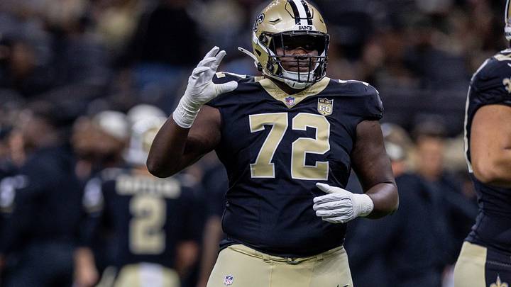 Aug 15, 2026; New Orleans, Louisiana, USA; New Orleans Saints offensive tackle Asim Richards (72) looks on against the Jacksonville Jaguars during the first half at Caesars Superdome. Mandatory Credit: Stephen Lew-Imagn Images Aug 15, 2026; New Orleans, Louisiana, USA; New Orleans Saints offensive tackle Asim Richards (72) looks on against the Jacksonville Jaguars during the first half at Caesars Superdome. Mandatory Credit: Stephen Lew-Imagn Images