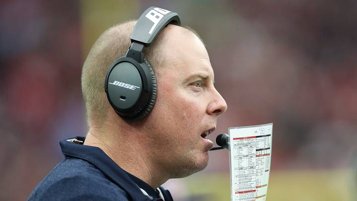 Jan 3, 2016; Houston, TX, USA; Houston Texans offensive coordinator George Godsey looks on from the sideline during the fourth quarter against the Jacksonville Jaguars at NRG Stadium. The Texans won 30-6. Mandatory Credit: Troy Taormina-USA TODAY Sports Jan 3, 2016; Houston, TX, USA; Houston Texans offensive coordinator George Godsey looks on from the sideline during the fourth quarter against the Jacksonville Jaguars at NRG Stadium. The Texans won 30-6. Mandatory Credit: Troy Taormina-USA TODAY Sports