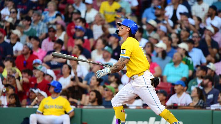 Jun 13, 2026; Boston, Massachusetts, USA; Boston Red Sox left fielder Jarren Duran (16) hits a two run home run during the eighth inning against the Texas Rangers at Fenway Park. Mandatory Credit: Bob DeChiara-Imagn Images Jun 13, 2026; Boston, Massachusetts, USA; Boston Red Sox left fielder Jarren Duran (16) hits a two run home run during the eighth inning against the Texas Rangers at Fenway Park. Mandatory Credit: Bob DeChiara-Imagn Images
