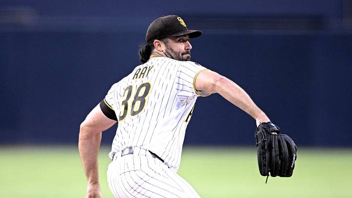 Aug 24, 2026; San Diego, California, USA;  San Diego Padres pitcher Robbie Ray (38) delivers during the first inning against the Pittsburgh Pirates at Petco Park.  Mandatory Credit: Denis Poroy-Imagn Images