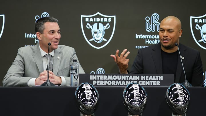 Las Vegas Raiders Introduce Antonio Pierce As Head Coach, Tom Telesco As General Manager