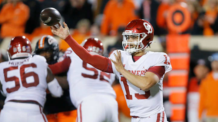 OU quarterback Caleb Williams (13) may be transferring to USC football very soon.