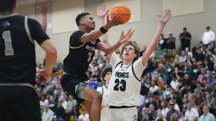 Millennium Tigers guard Cameron Holmes. Millennium Tigers guard Cameron Holmes.