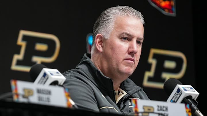 Purdue Boilermakers head coach Matt Painter answers questions during a press conference Purdue Boilermakers head coach Matt Painter answers questions during a press conference