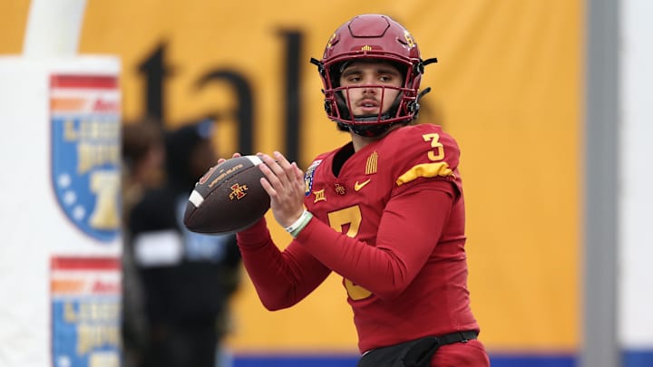Rocco Becht before Iowa State's 36–26 loss to Memphis in the Liberty Bowl on Dec. 29, 2023.