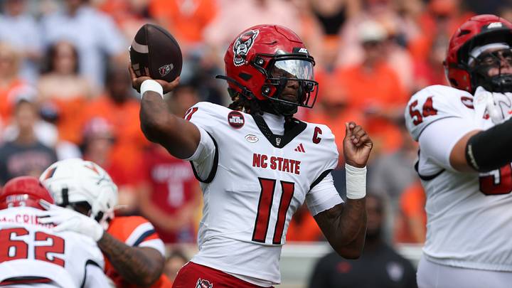 Aug 29, 2026; Charlottesville, Virginia, USA; North Carolina State Wolfpack quarterback CJ Bailey (11) passes the ball in the first quarter against the Virginia Cavaliers at Scott Stadium. Mandatory Credit: Greg Atkins-Imagn Images Aug 29, 2026; Charlottesville, Virginia, USA; North Carolina State Wolfpack quarterback CJ Bailey (11) passes the ball in the first quarter against the Virginia Cavaliers at Scott Stadium. Mandatory Credit: Greg Atkins-Imagn Images