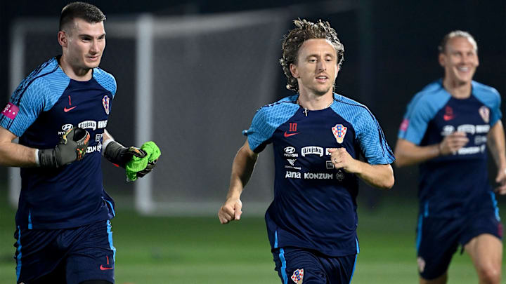 Luka Modric en los entrenamientos con la selección de Croacia
