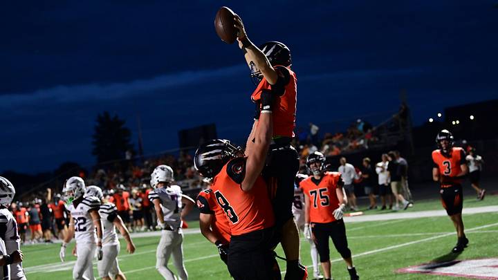 A celebration erupts as Anderson adds another touchdown against Lebanon during an Eastern Cincinnati Conference football game on Sept. 11, 2026. A celebration erupts as Anderson adds another touchdown against Lebanon during an Eastern Cincinnati Conference football game on Sept. 11, 2026.