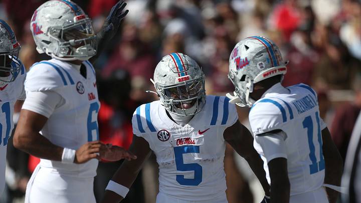 Mississippi Rebels running back Kewan Lacy celebrates with quarterback Trinidad Chambliss and wide receiver Deuce Alexander. Credit: Petre Thomas-Imagn Images Mississippi Rebels running back Kewan Lacy celebrates with quarterback Trinidad Chambliss and wide receiver Deuce Alexander. Credit: Petre Thomas-Imagn Images